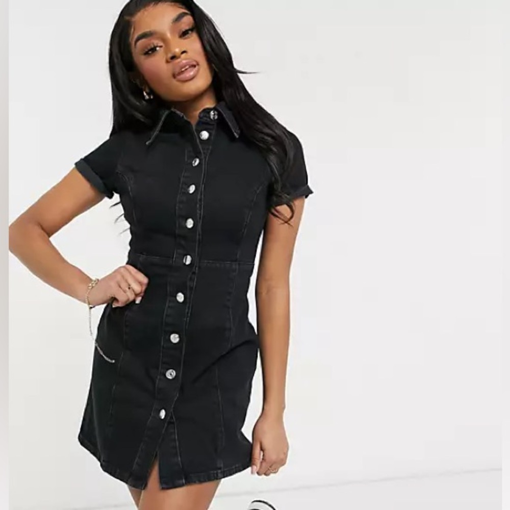 ASOS design black denim dress
